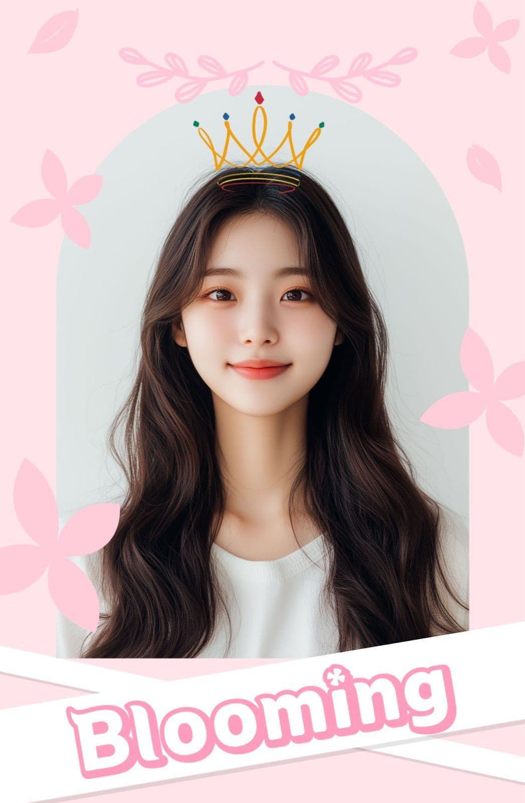 분홍 블루밍 포토카드