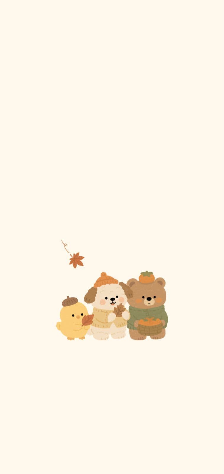귀여운 가을 캐릭터 배경화면
