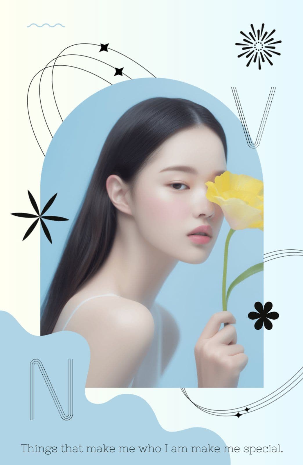 하늘색 심플 아이돌 포토카드
