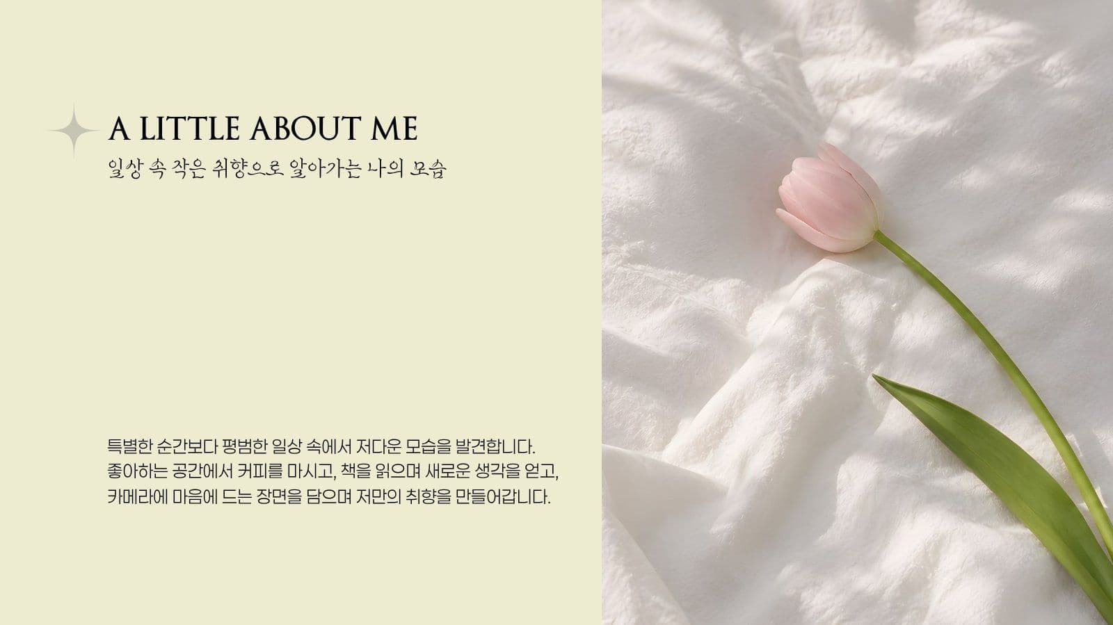 올리브그린 감성 자기소개서