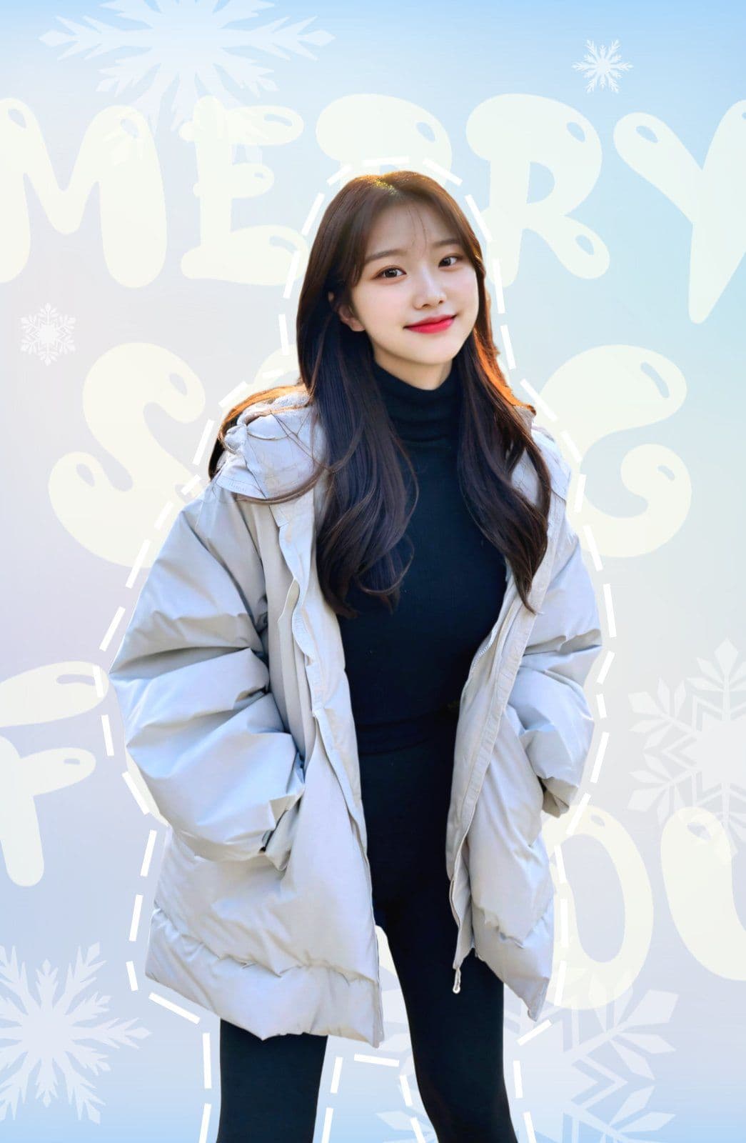 겨울 분위기 포토카드 디자인