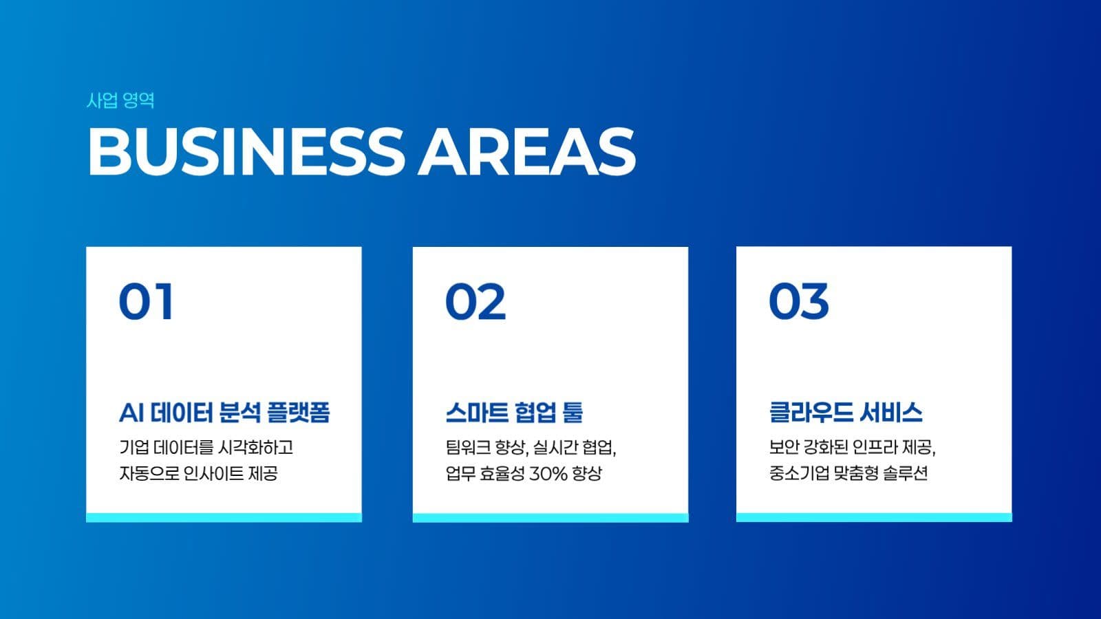 블루톤의 심플한 회사소개서 PPT