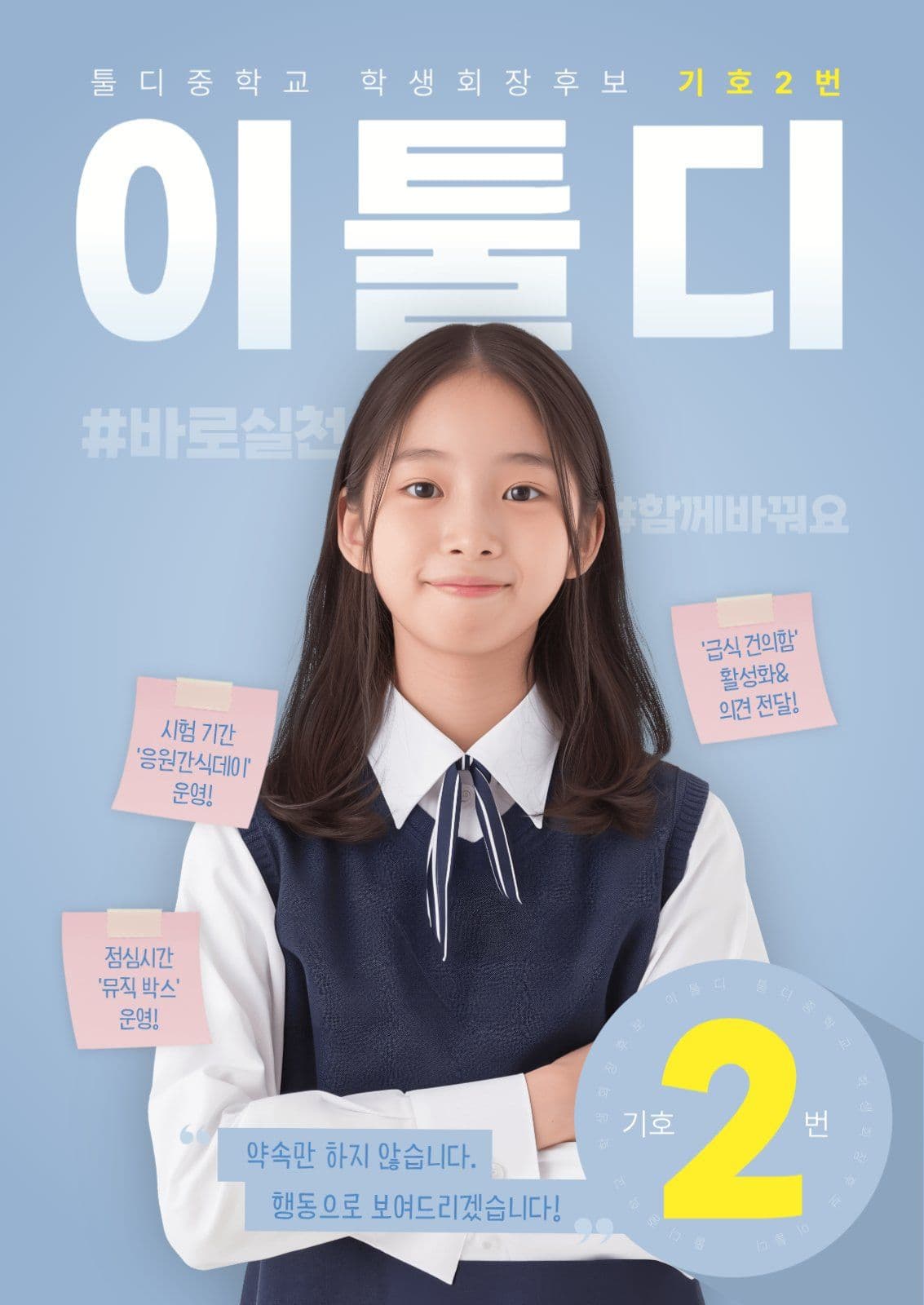 스카이 학생회장 부회장 선거 포스터