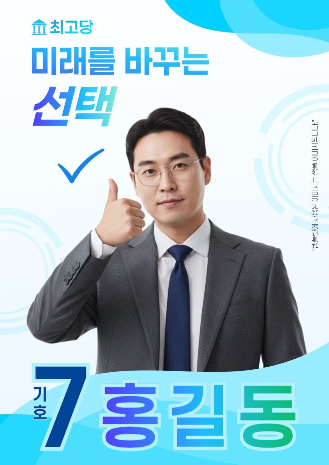 선거 후보 투표 홍보 포스터
