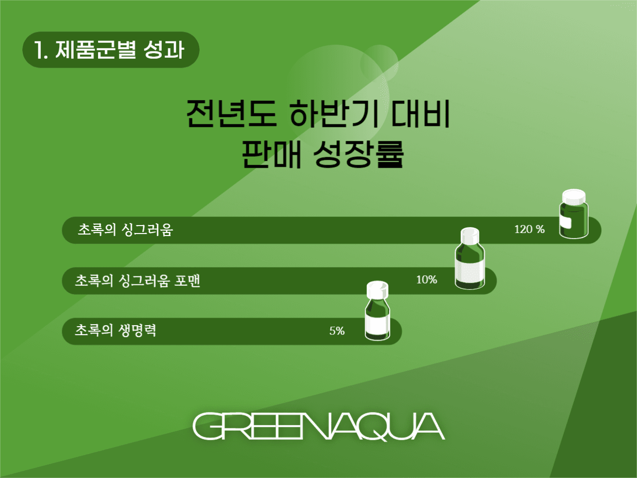 그린아쿠아 판매 성과 피피티