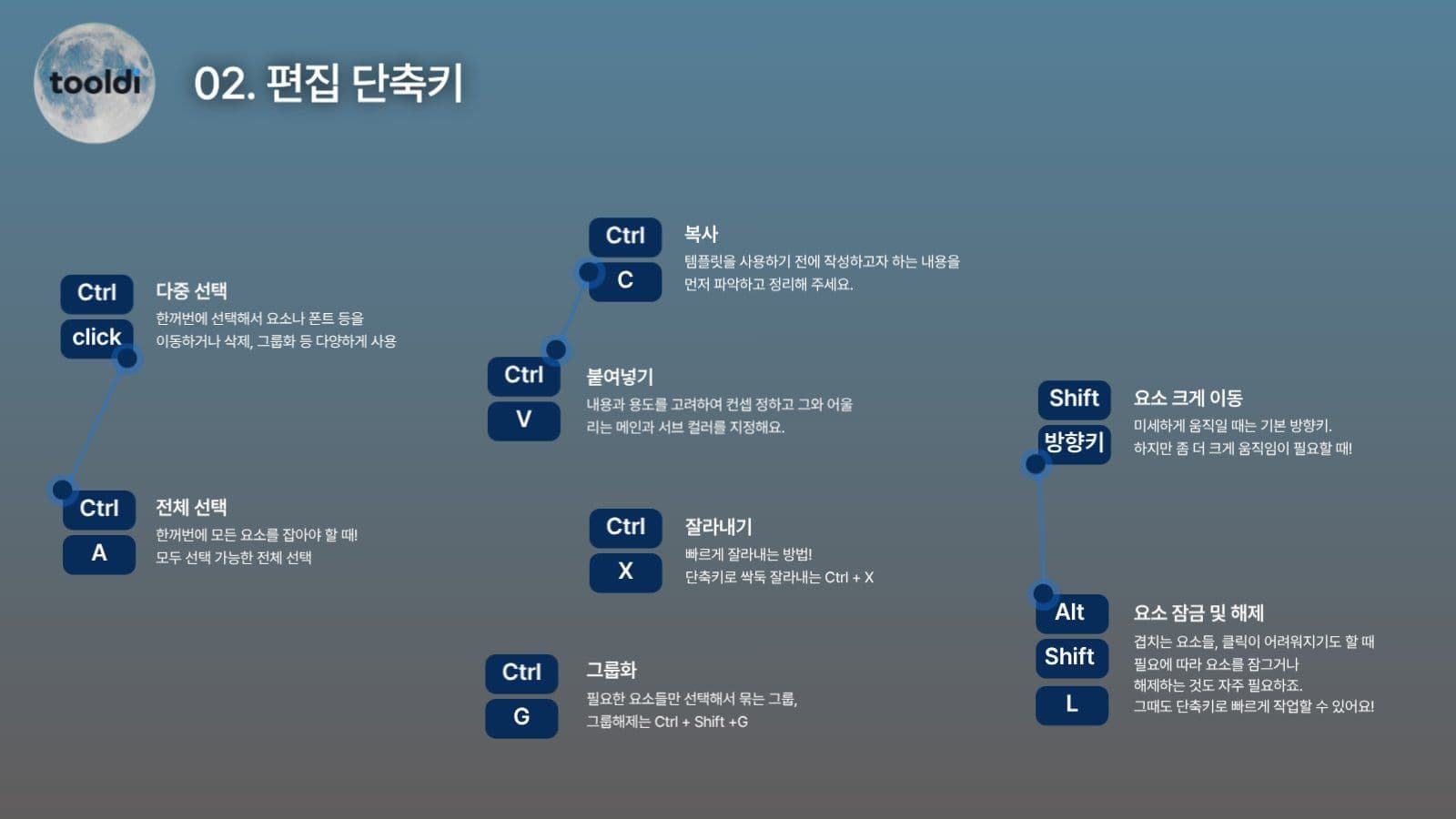 툴디 단축키를 소개하는 프리젠테이션
