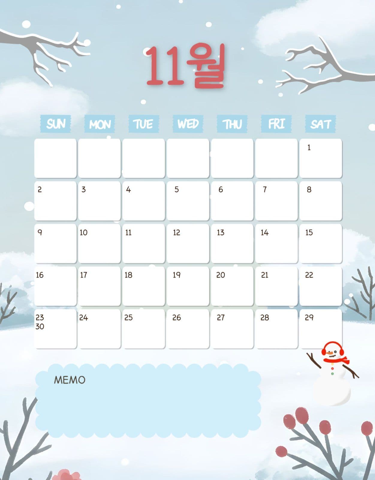 11월달력