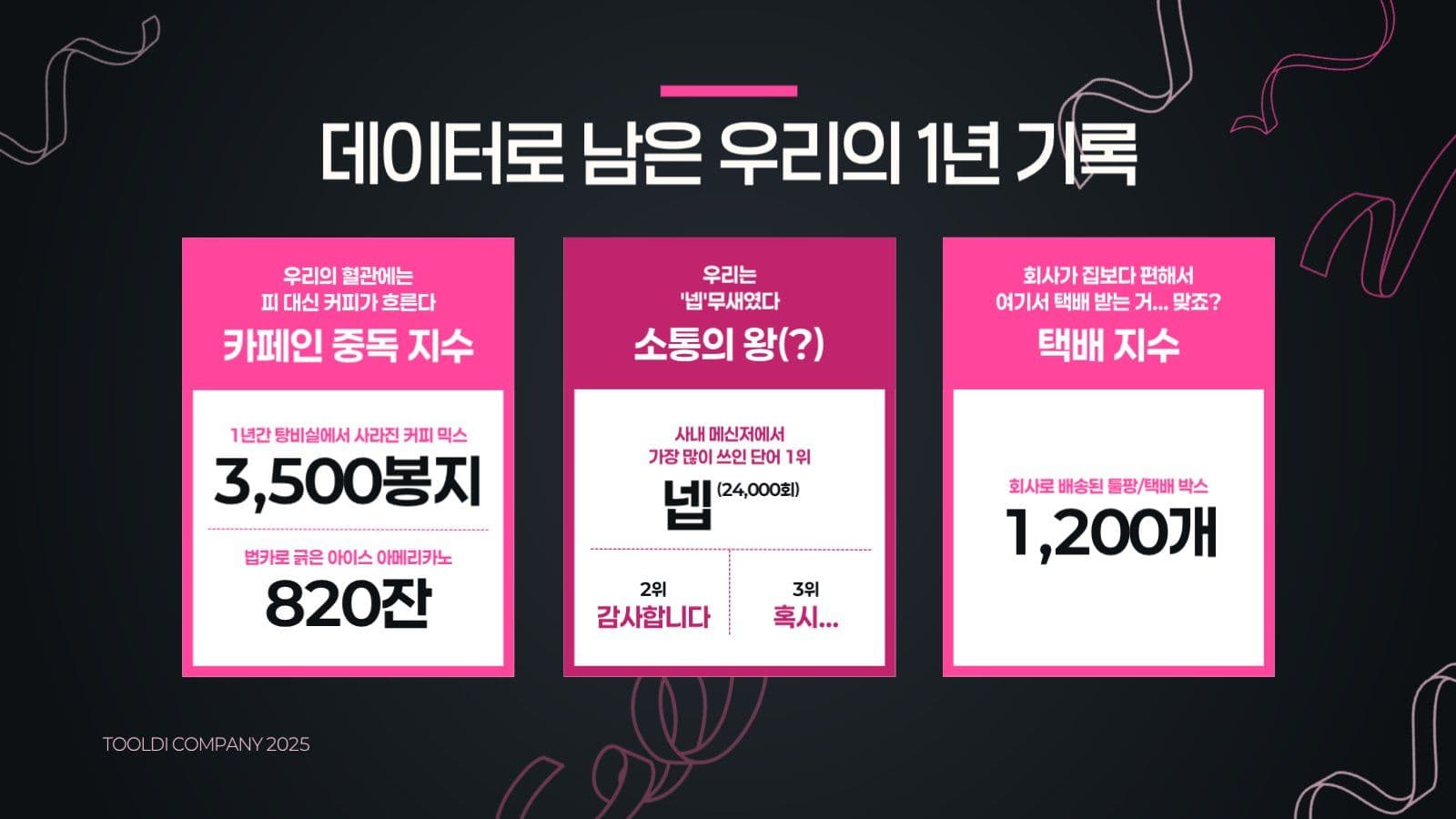 블랙 핑크 아기자기 연말 송년회 행사