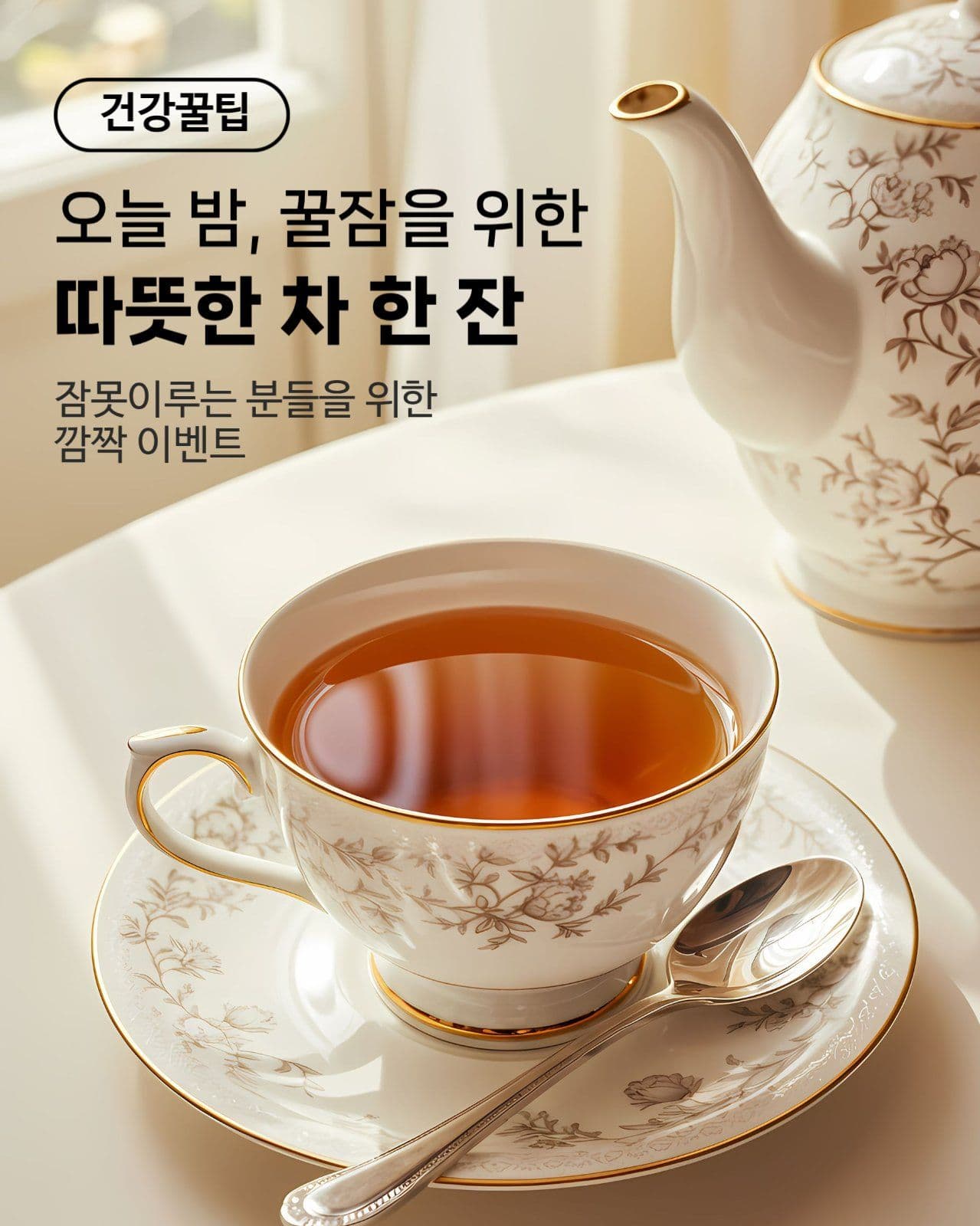 건강꿀팁 꿀잠을 위한 차한잔