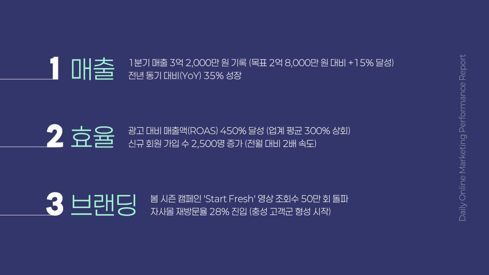 네이비 깔끔한 회사 보고서 PPT