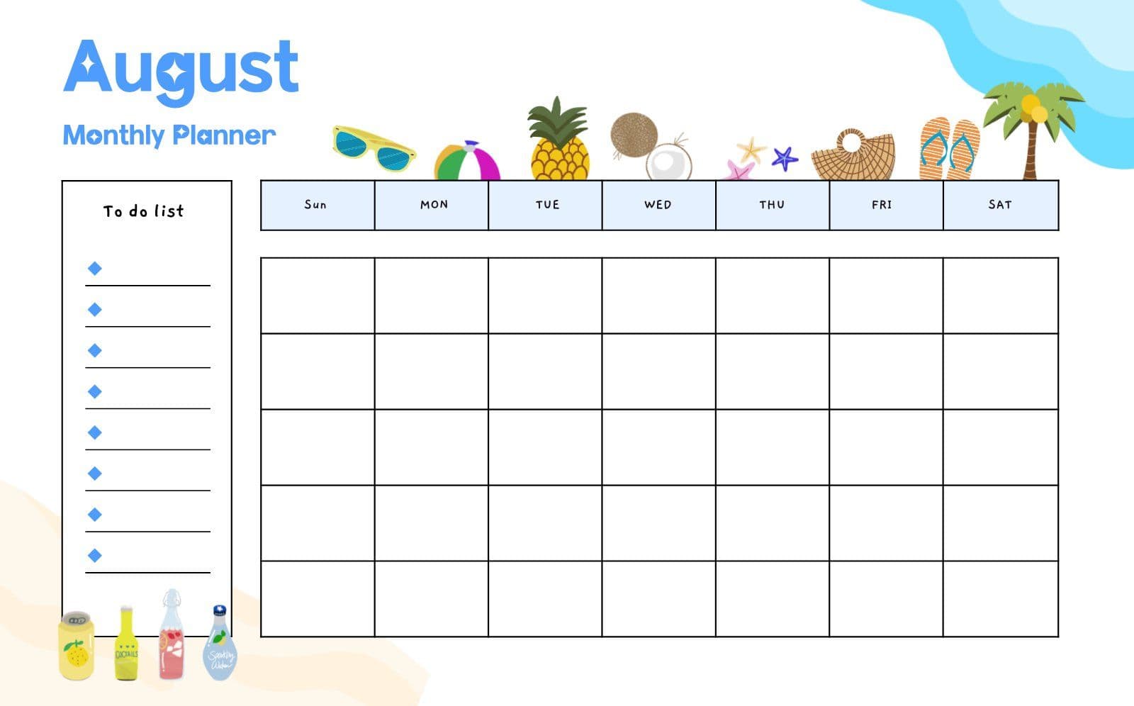 여름 Monthly Planner