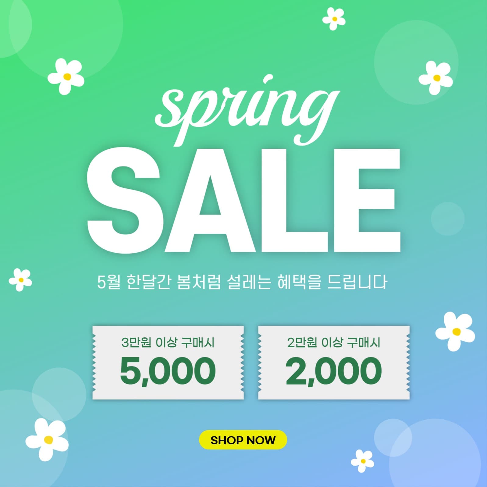 산뜻한 느낌의 봄세일