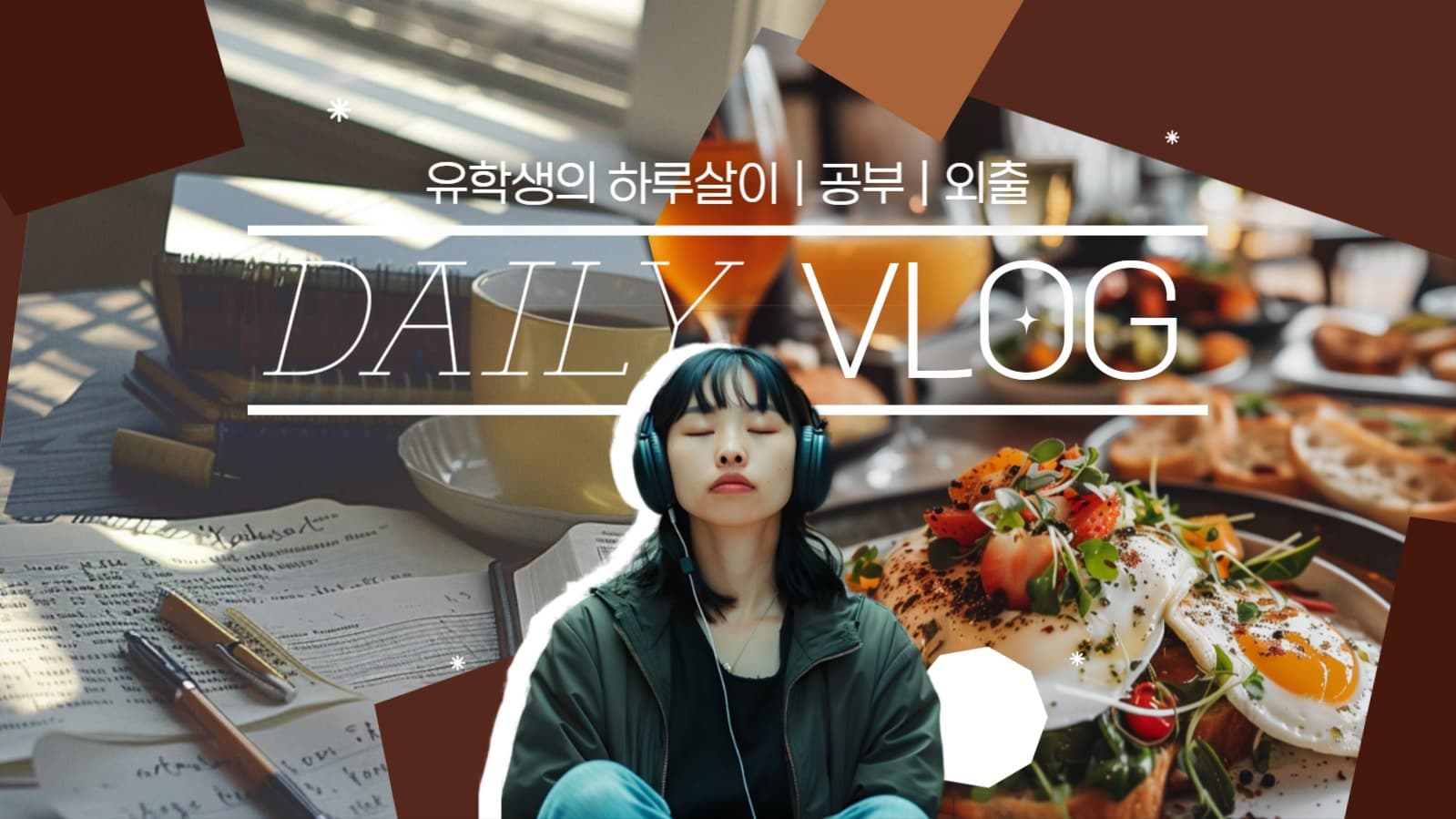 콜라주 브이로그 유튜브 썸네일