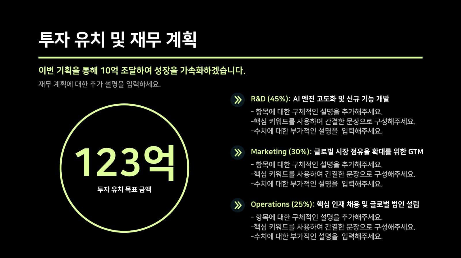 블랙 모던 비즈니스 전략 프레젠테이션