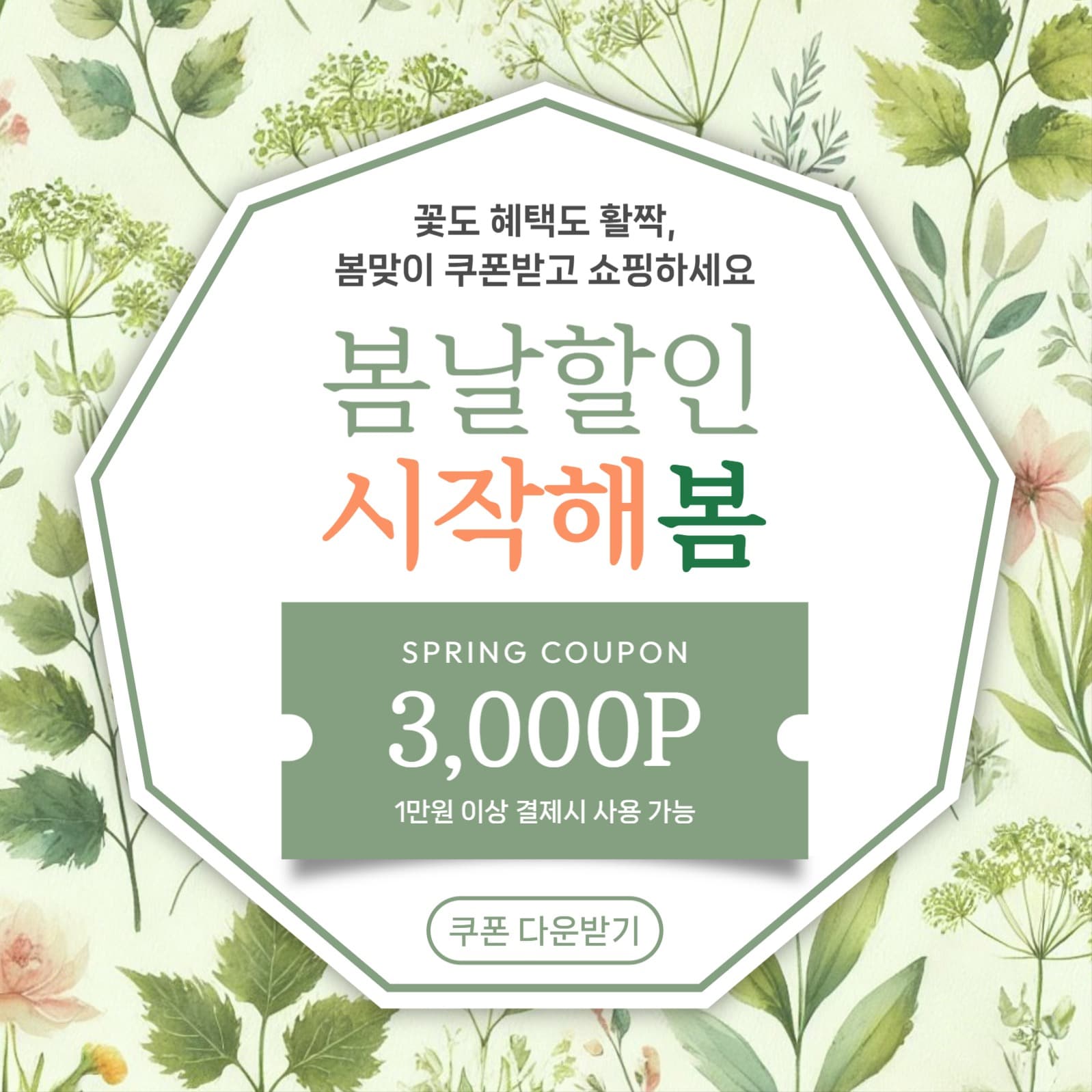 봄 할인 쿠폰 