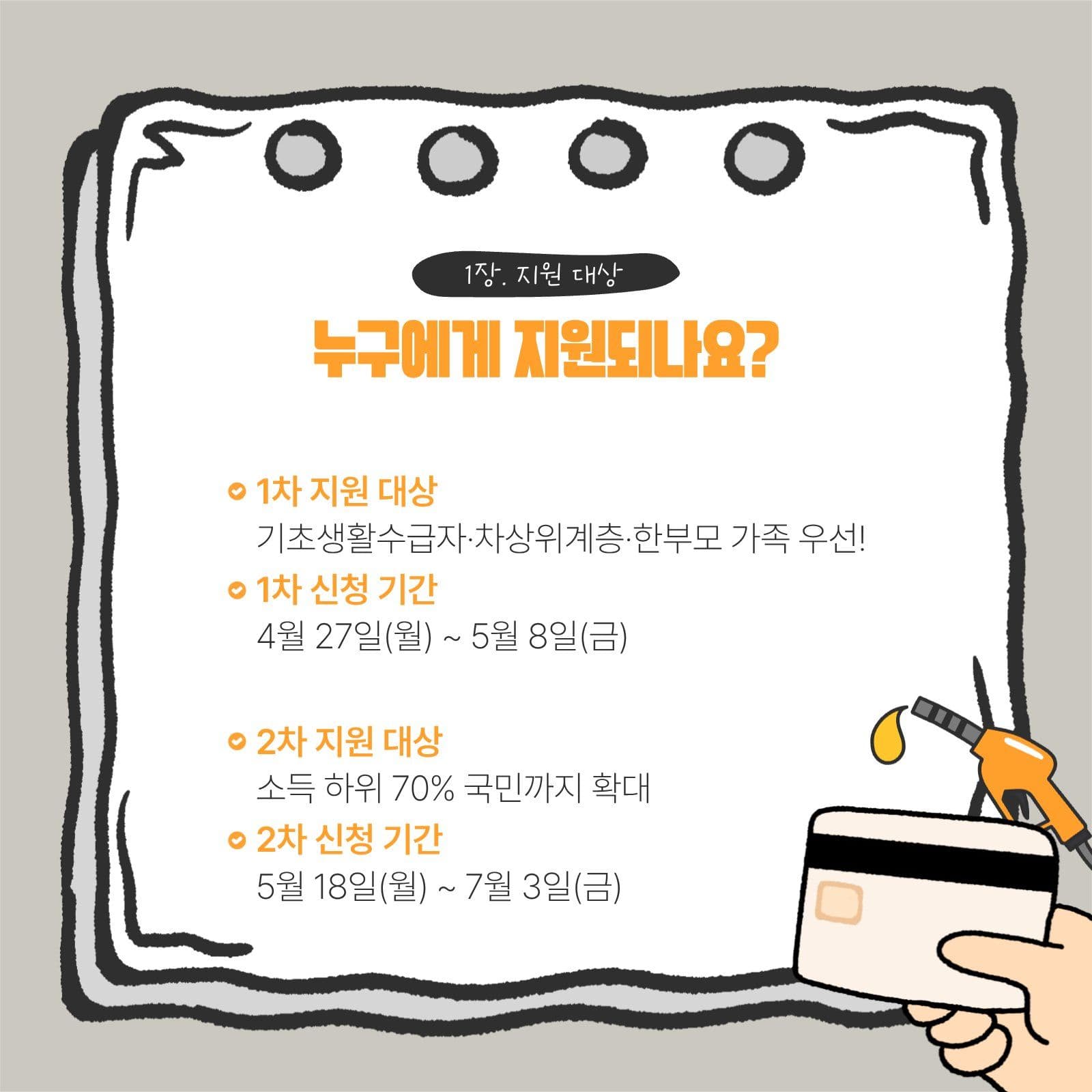 고유가 피해지원금 수첩컨셉 카드뉴스