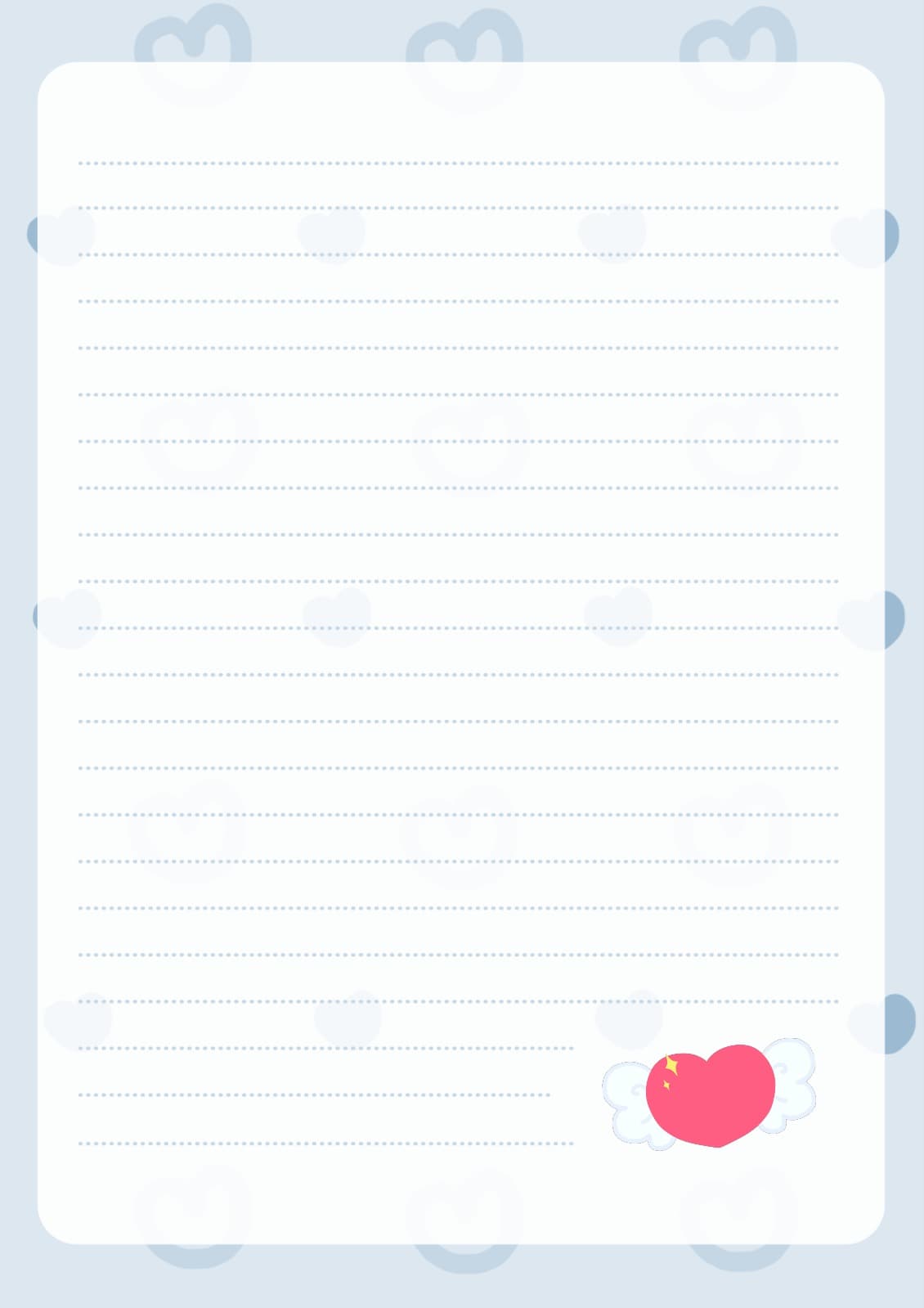 하트 가득 사랑을 담은 편지지