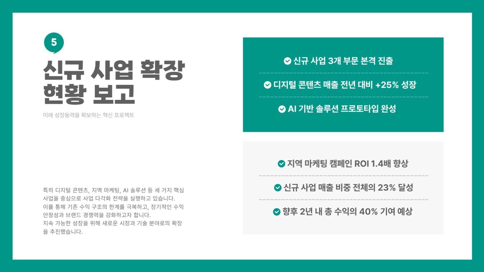 심플한 비즈니스 보고서 프리젠테이션