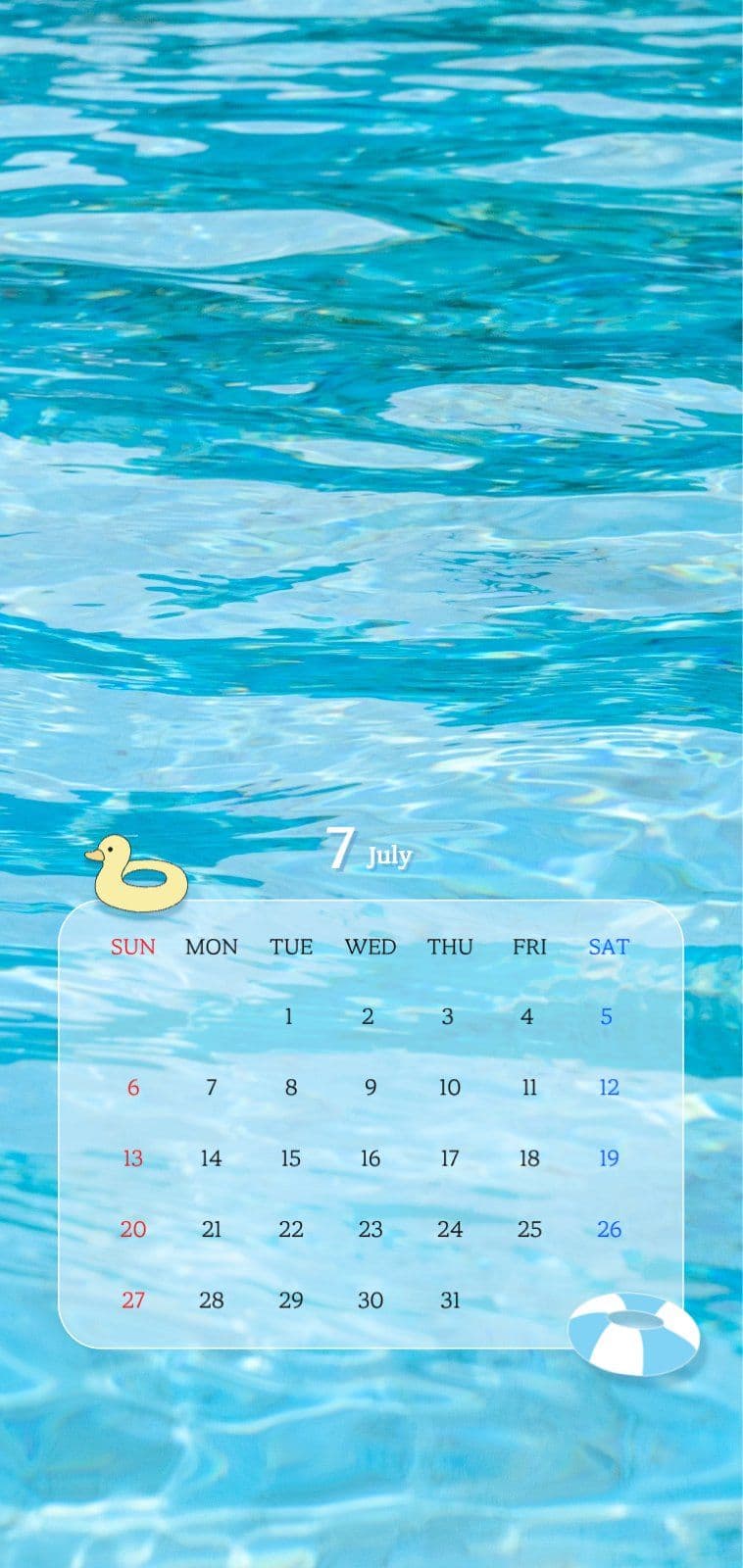 7월 달력 배경화면
