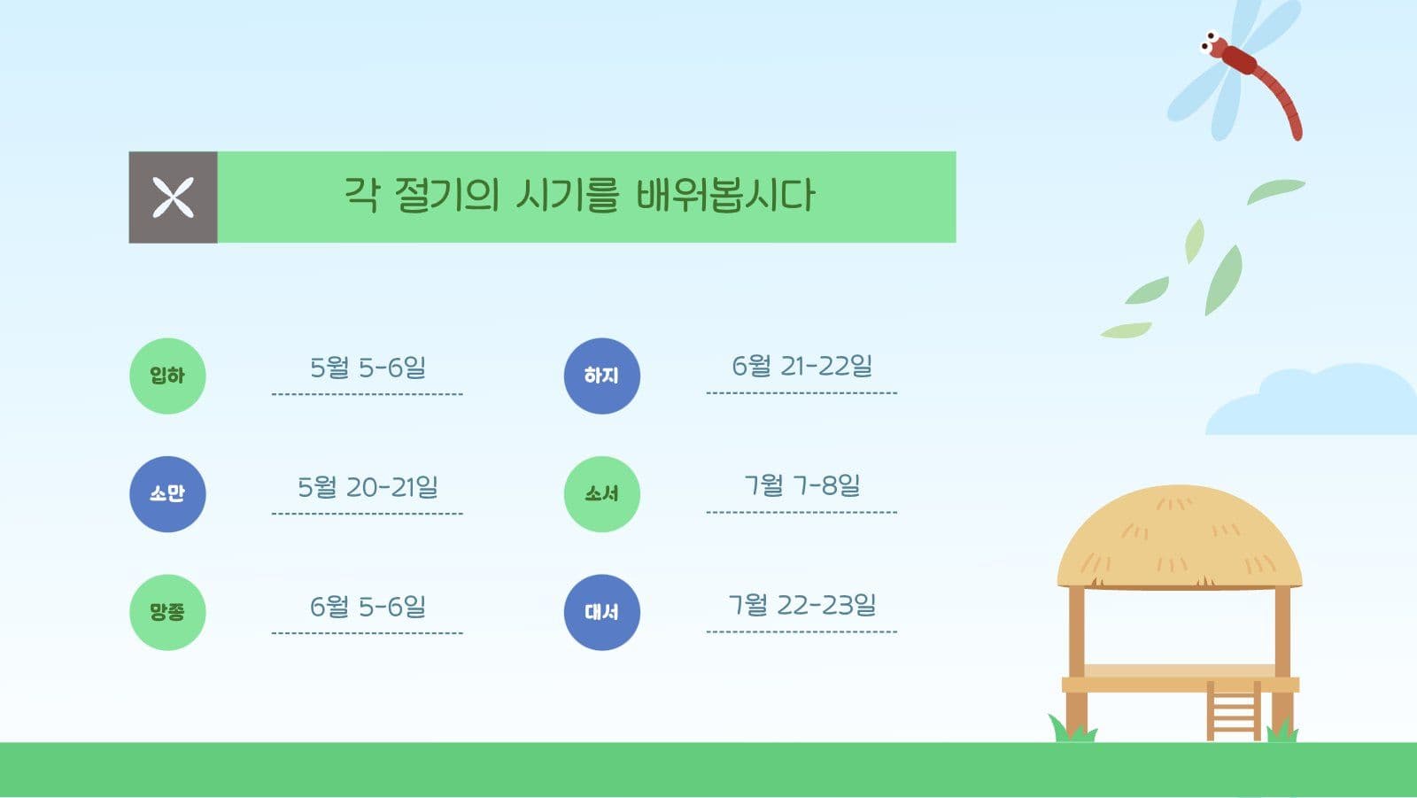 여름 절기 학습 PPT