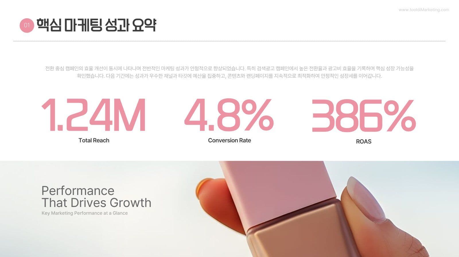 핑크 SNS 마케팅 성과보고서 PPT