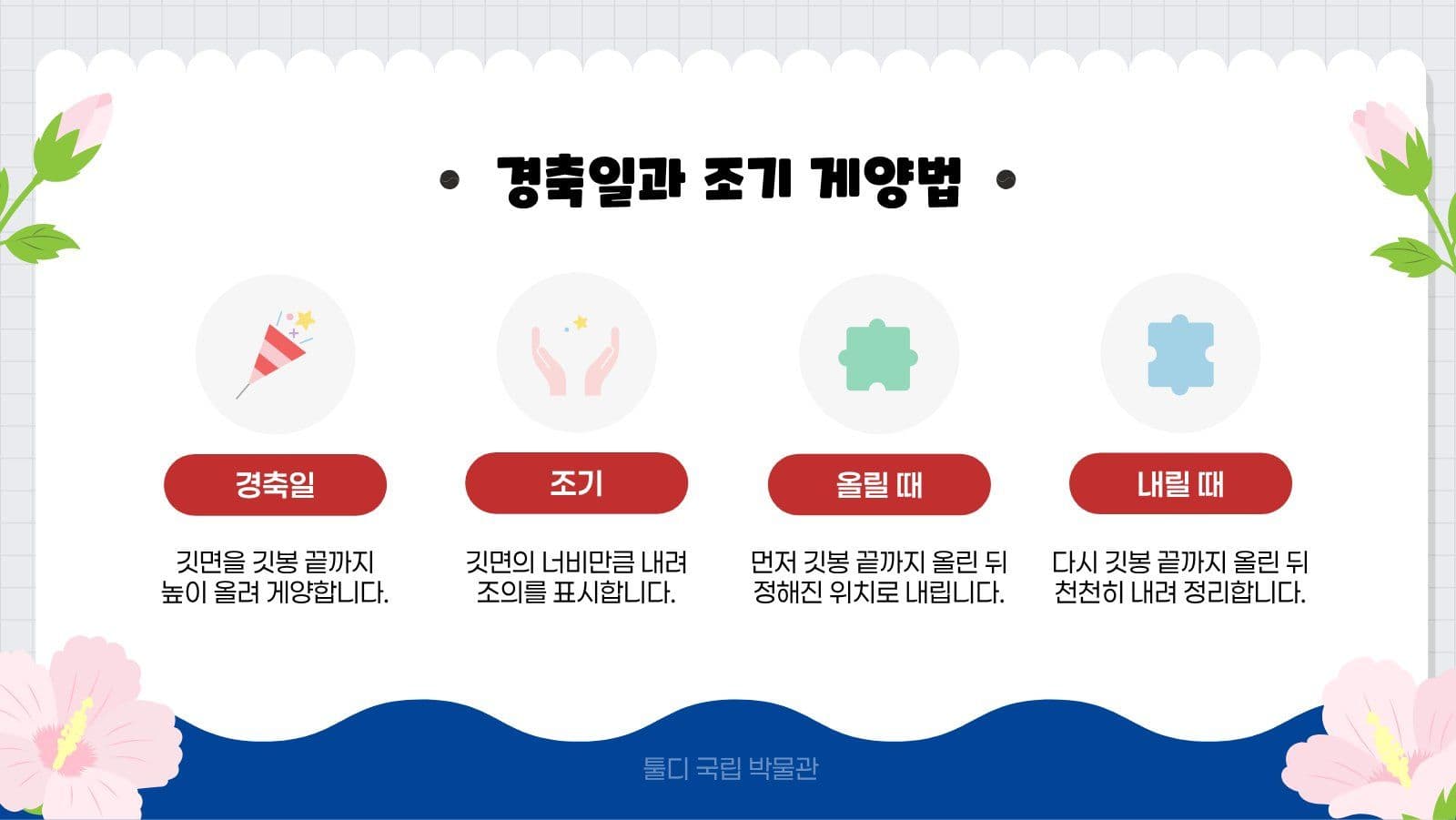깔끔 태극기 게양 방법 발표 자료