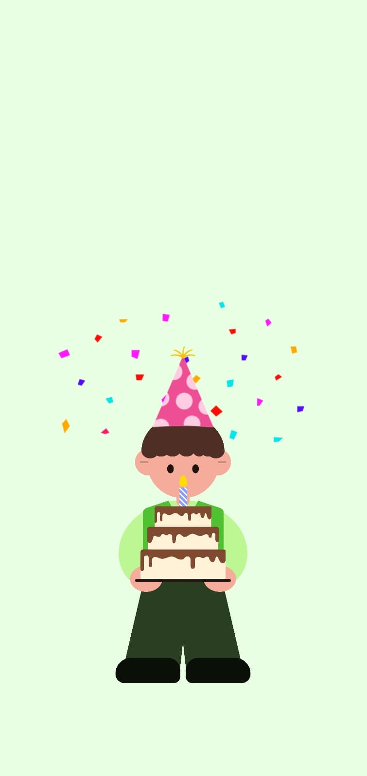 축하해요 케이크와 고깔모자 파티