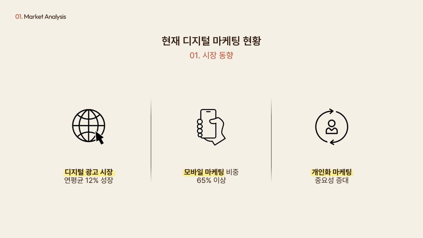 베이지,오렌지-깔끔 심플한 제안서P