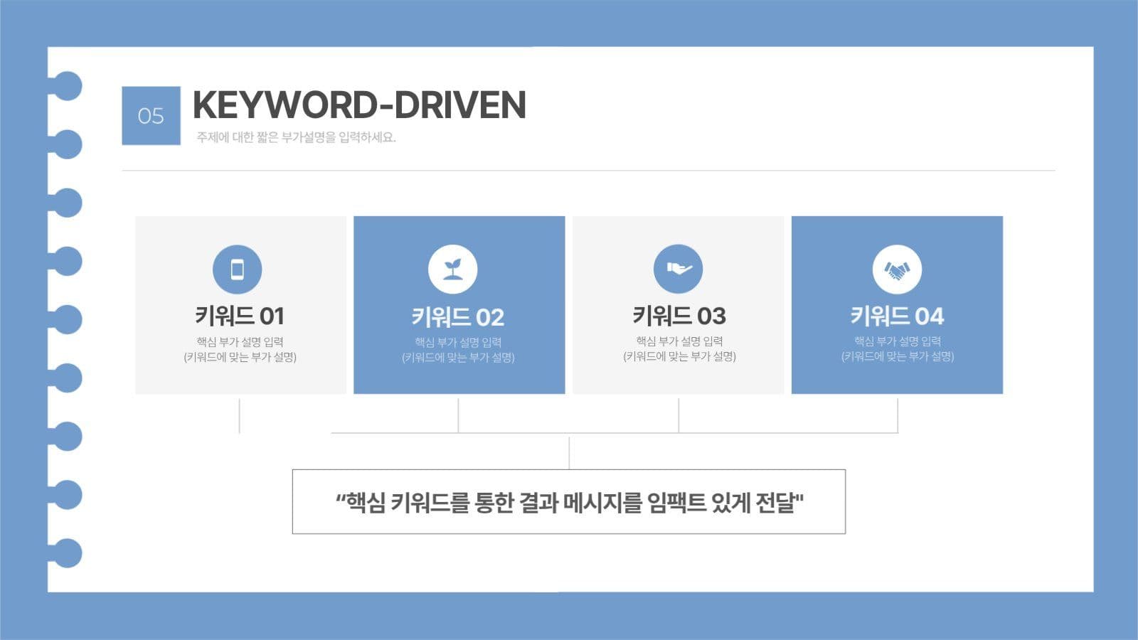 파란 심플 레포트 보고서 PPT 양식