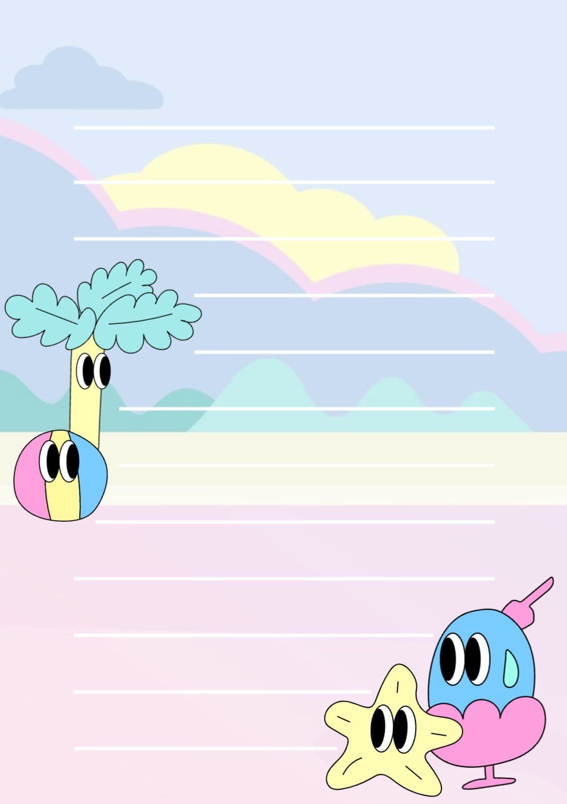 캔디 컬러 여름 편지지
