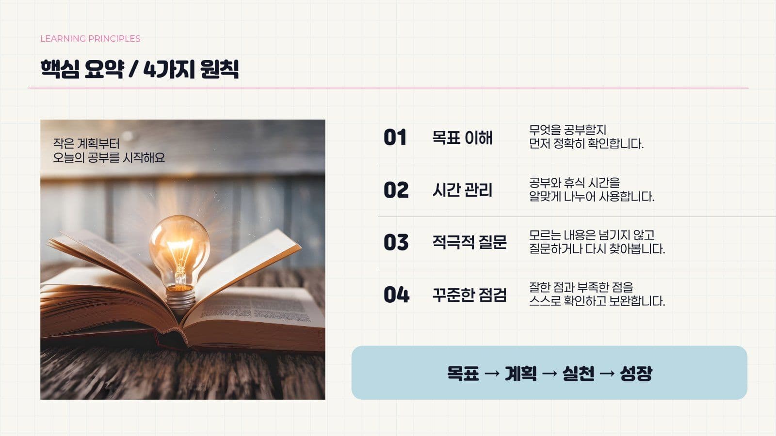 하늘색 깔끔 학습 노하우 발표
