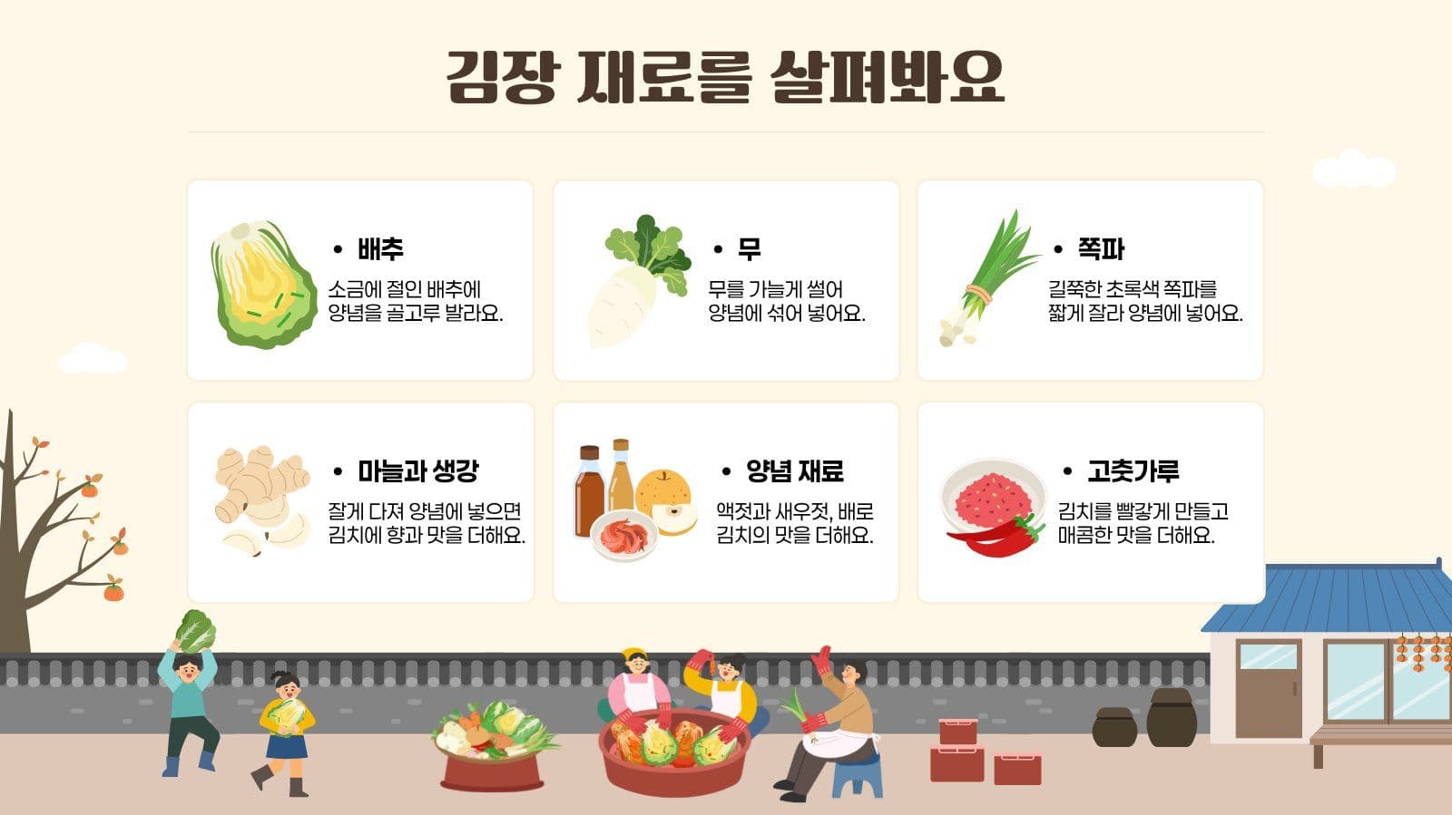 김장 체험 학습 김치 프레젠테이션 템플릿