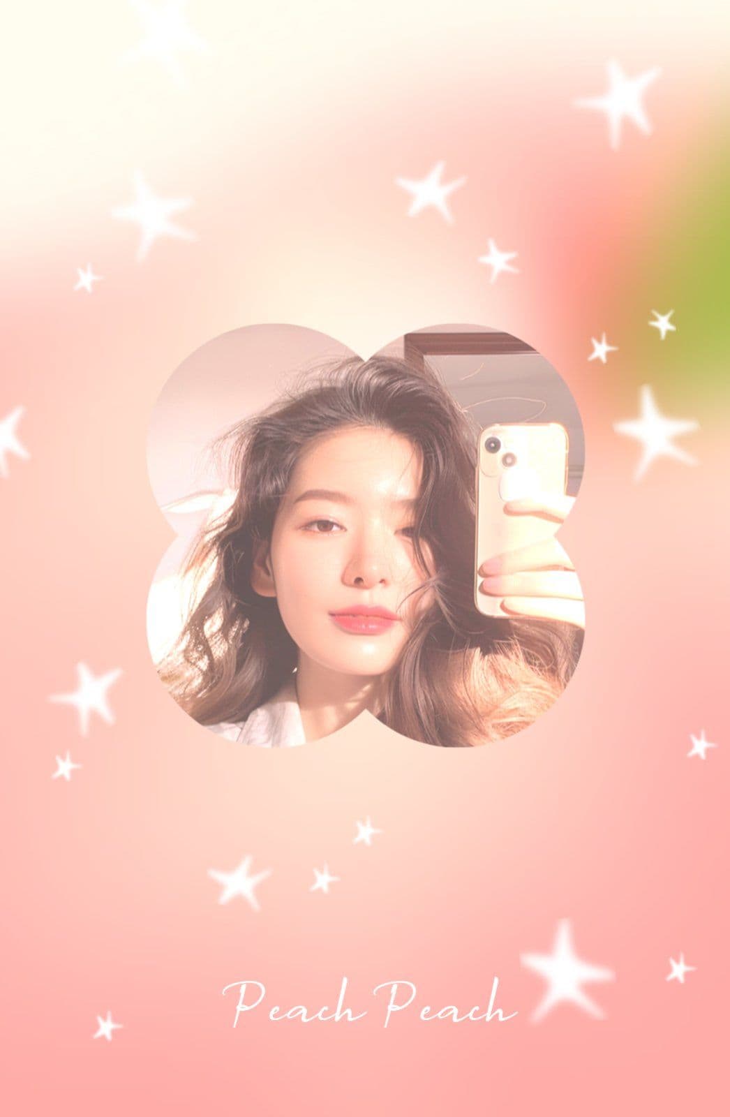 은은한 복숭아와 별 포토카드