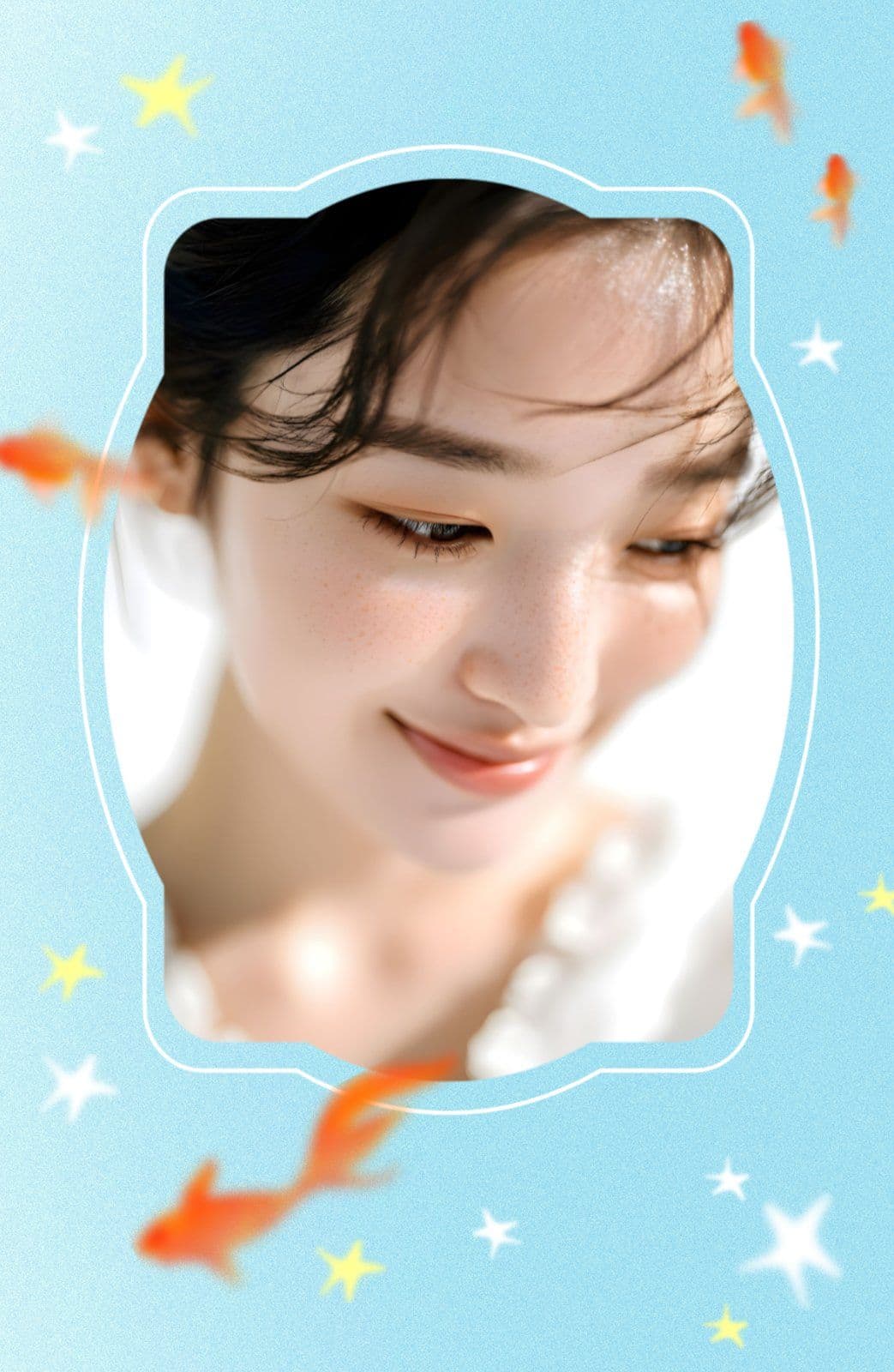 청량한 금붕어와 별 포토카드