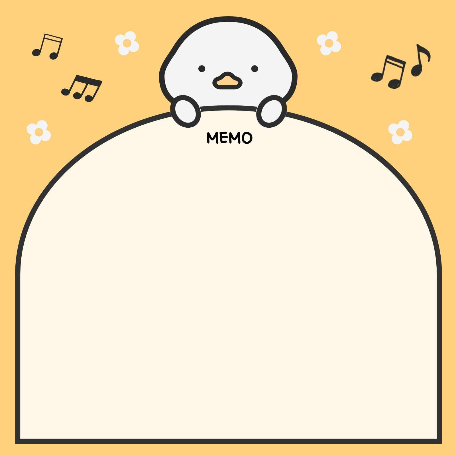 귀여운 오리 캐릭터 떡메모지