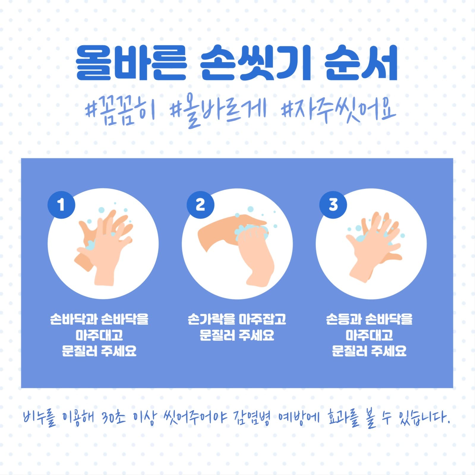 올바른 손씻기  순서 카드뉴스