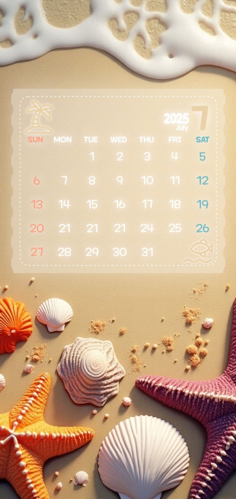 7월 달력 폰배경