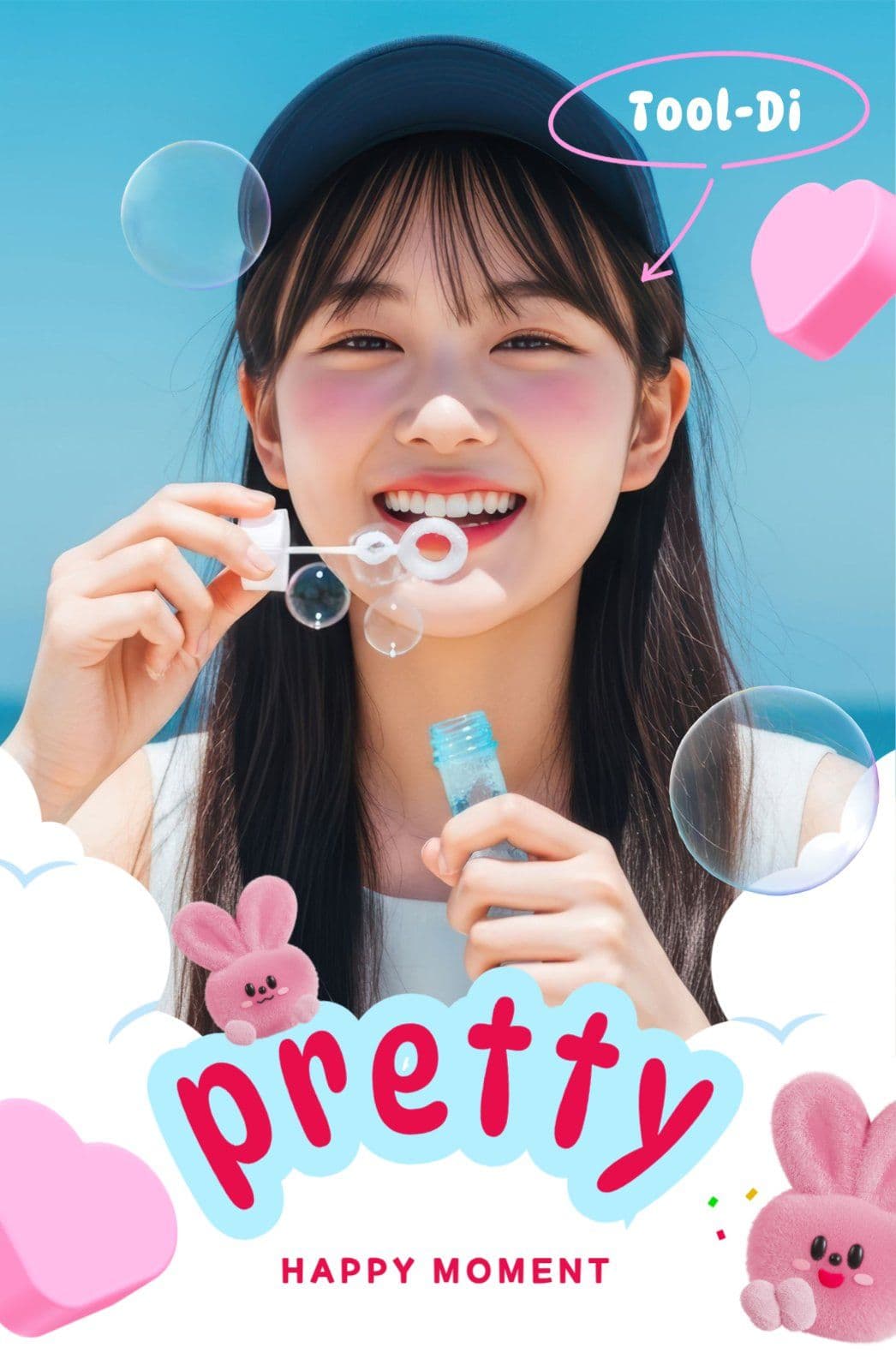핑크색 사랑스러운 포토카드
