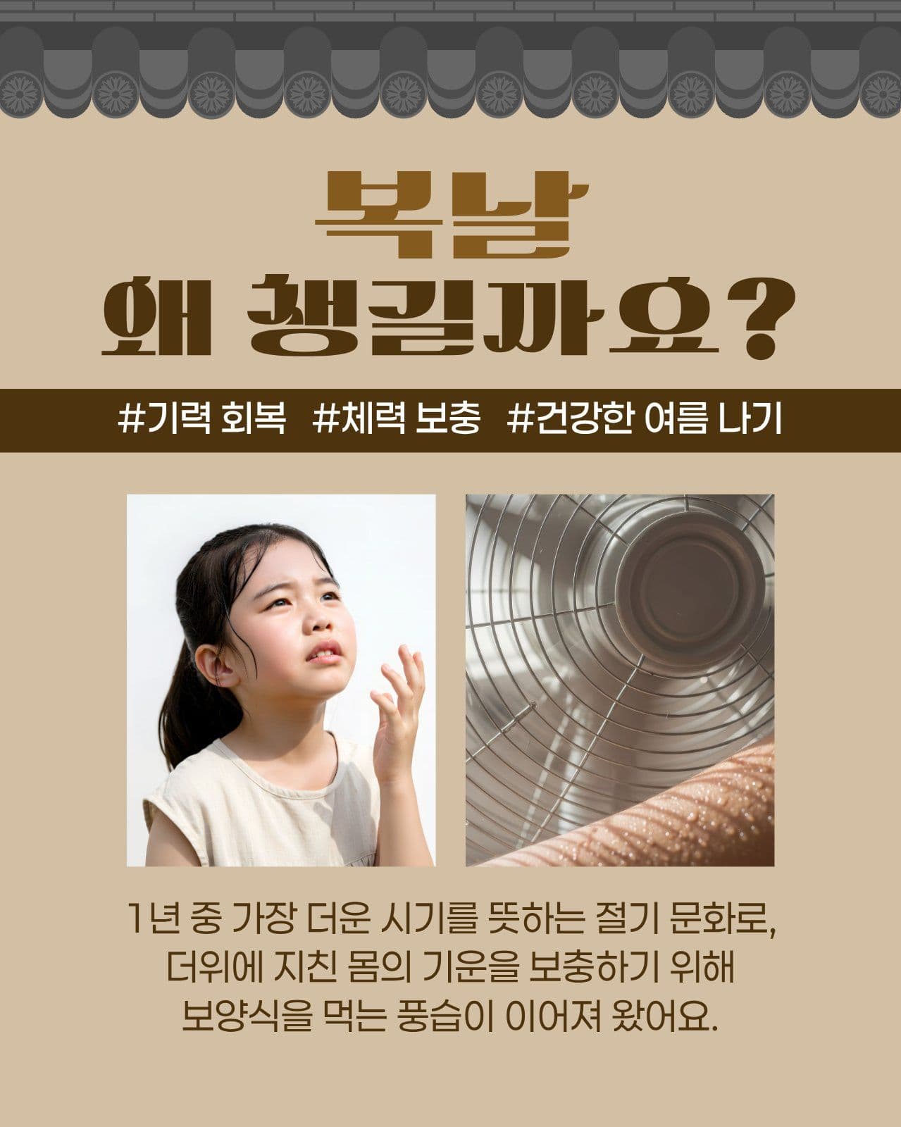 갈색 심플한 복날 카드뉴스 세로