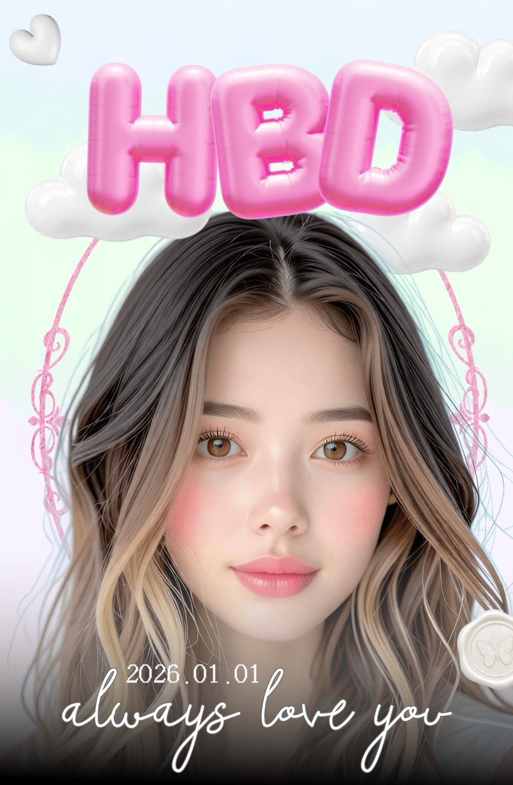 핑크생일축하카드