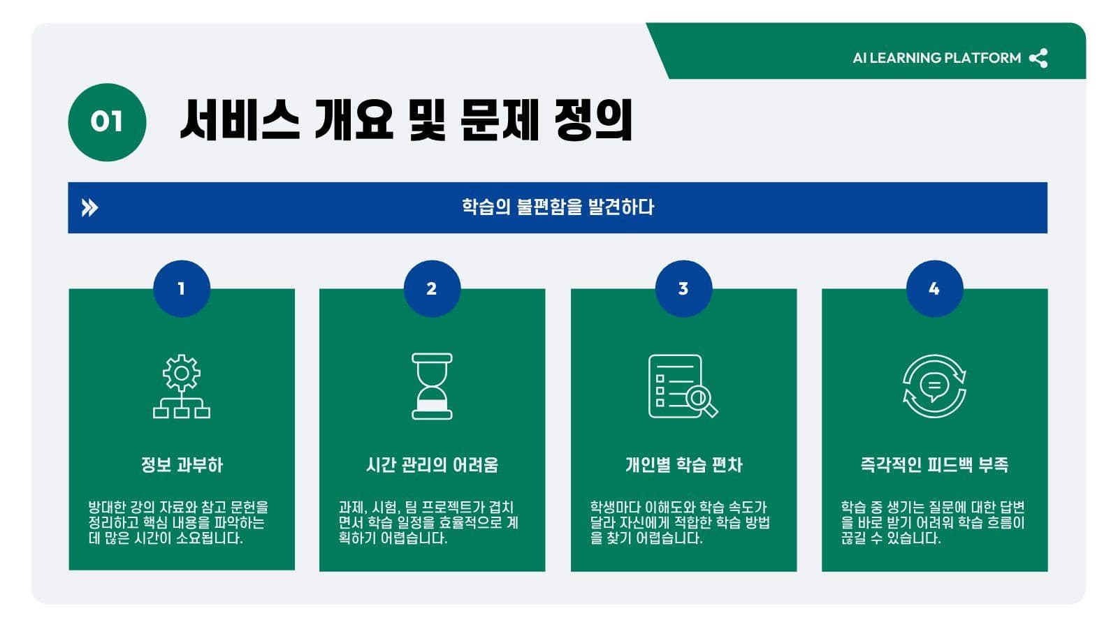 블루 그린 프로젝트 발표 프레젠테이션 PPT 템플릿