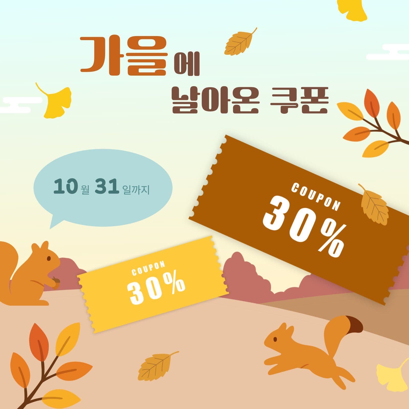 가을에 날아온 쿠폰 이벤트