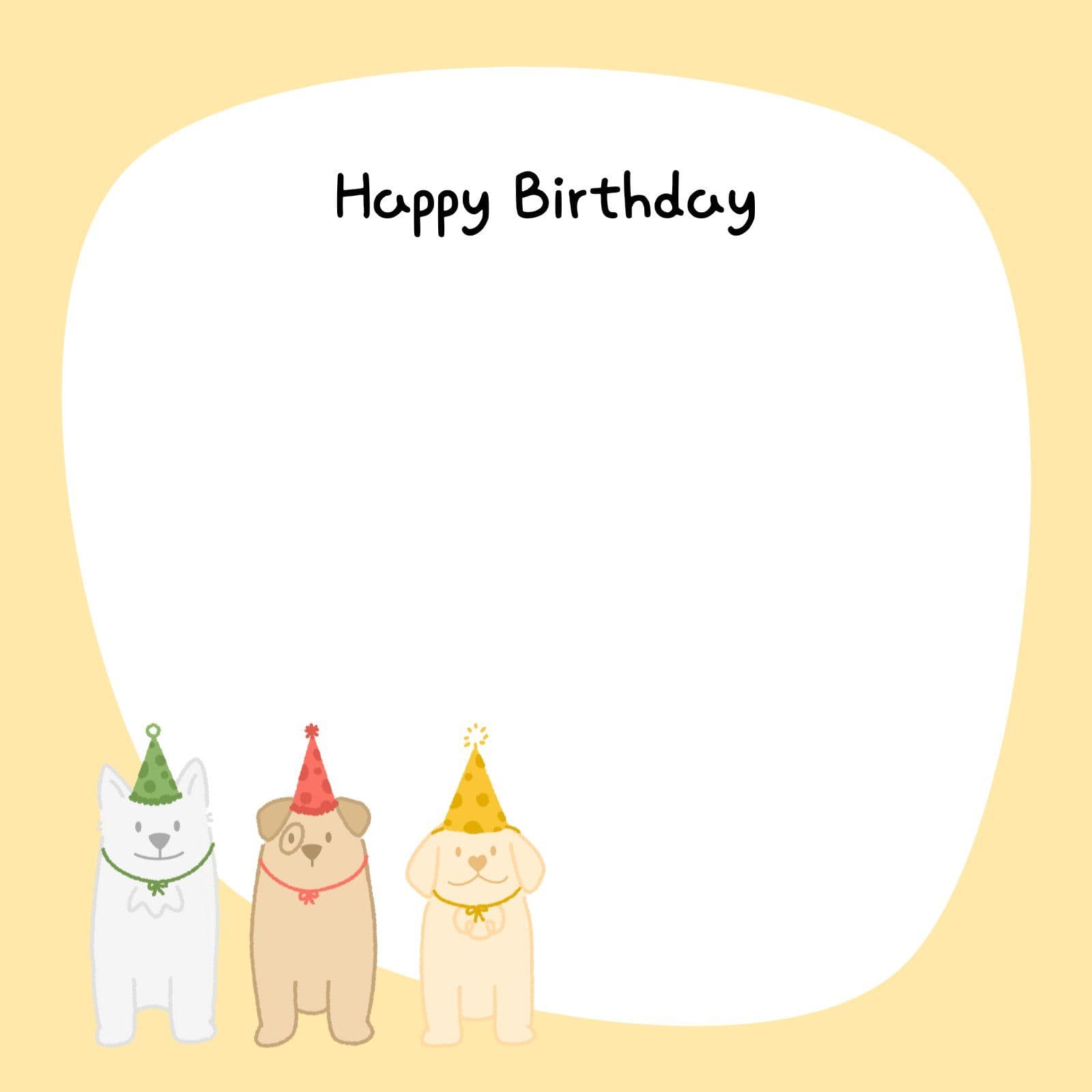 노랑 귀여운 강아지 생일축하 메모지 떡메모지