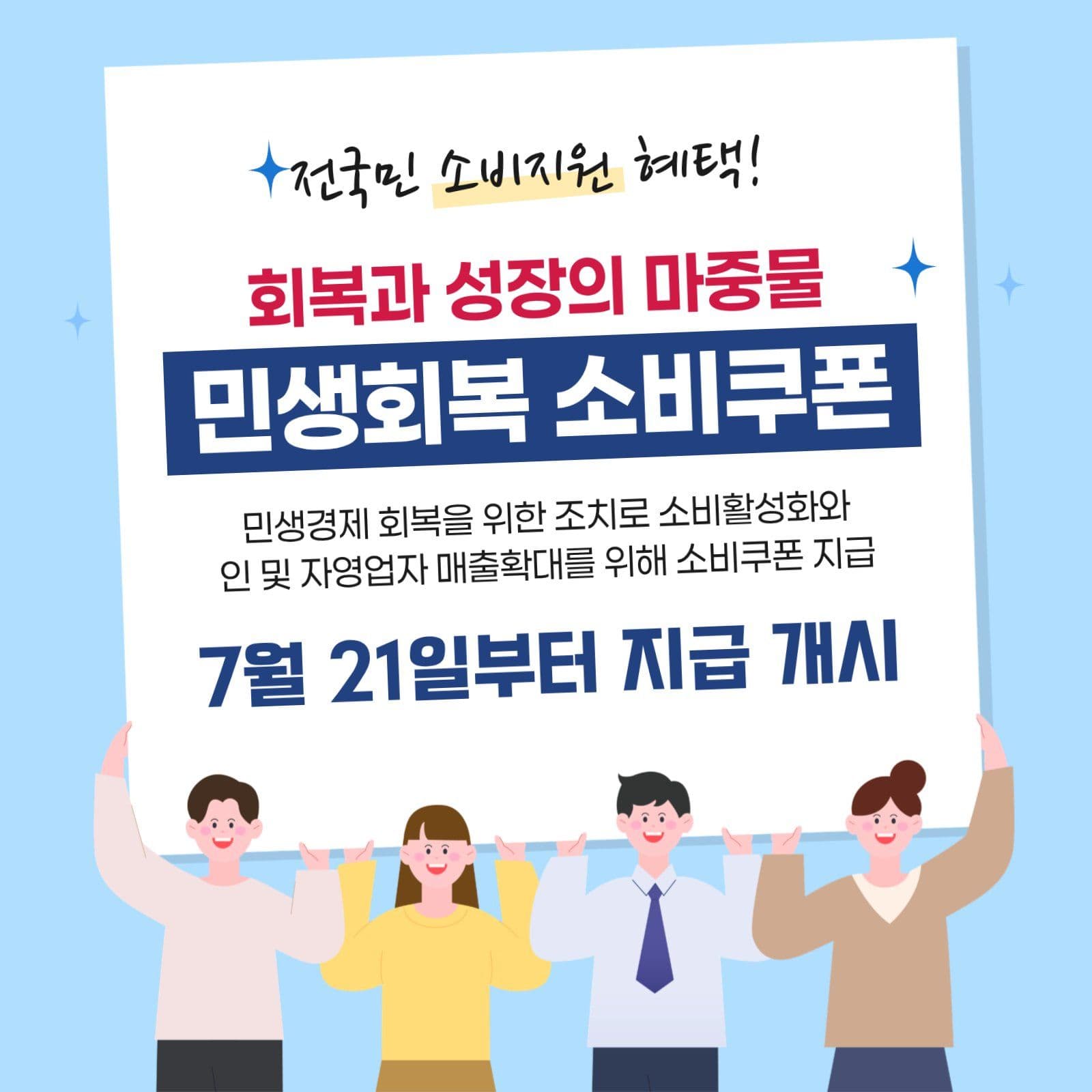 민생회복 소비쿠폰 안내 게시물