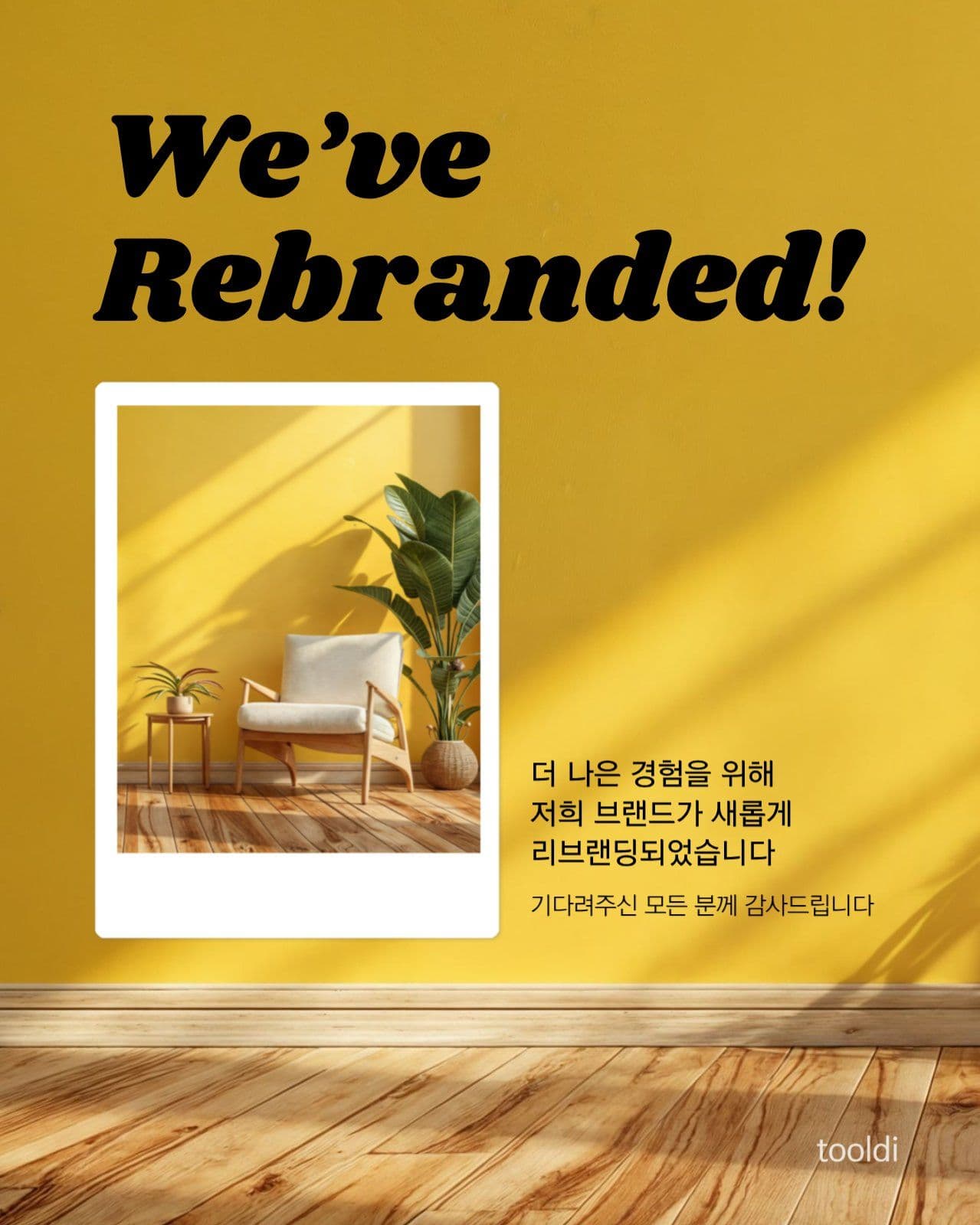 브랜드 리뉴얼 알림 - 폴라로이드형