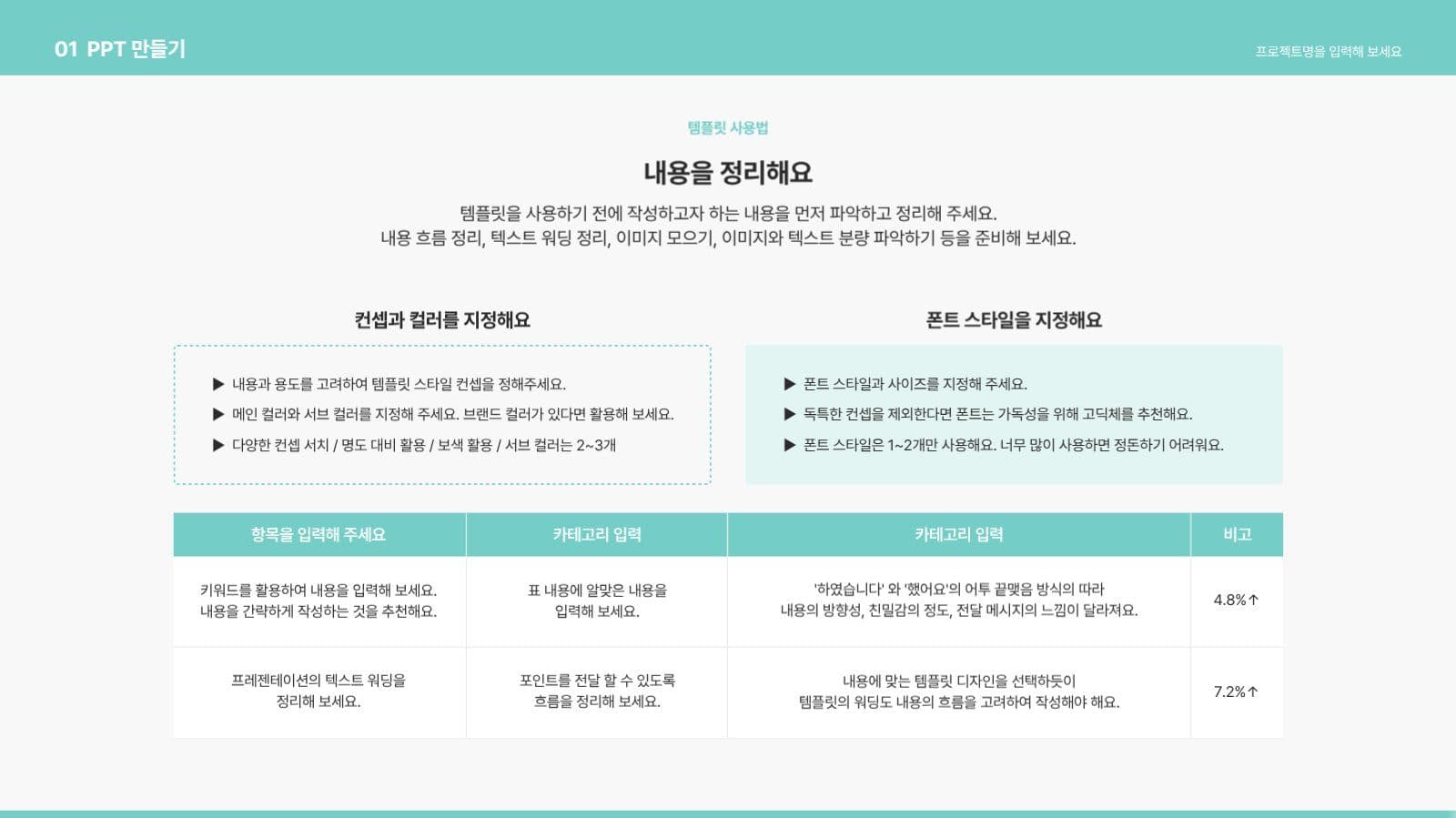 맑고 깨끗한 느낌의 PPT 템플릿