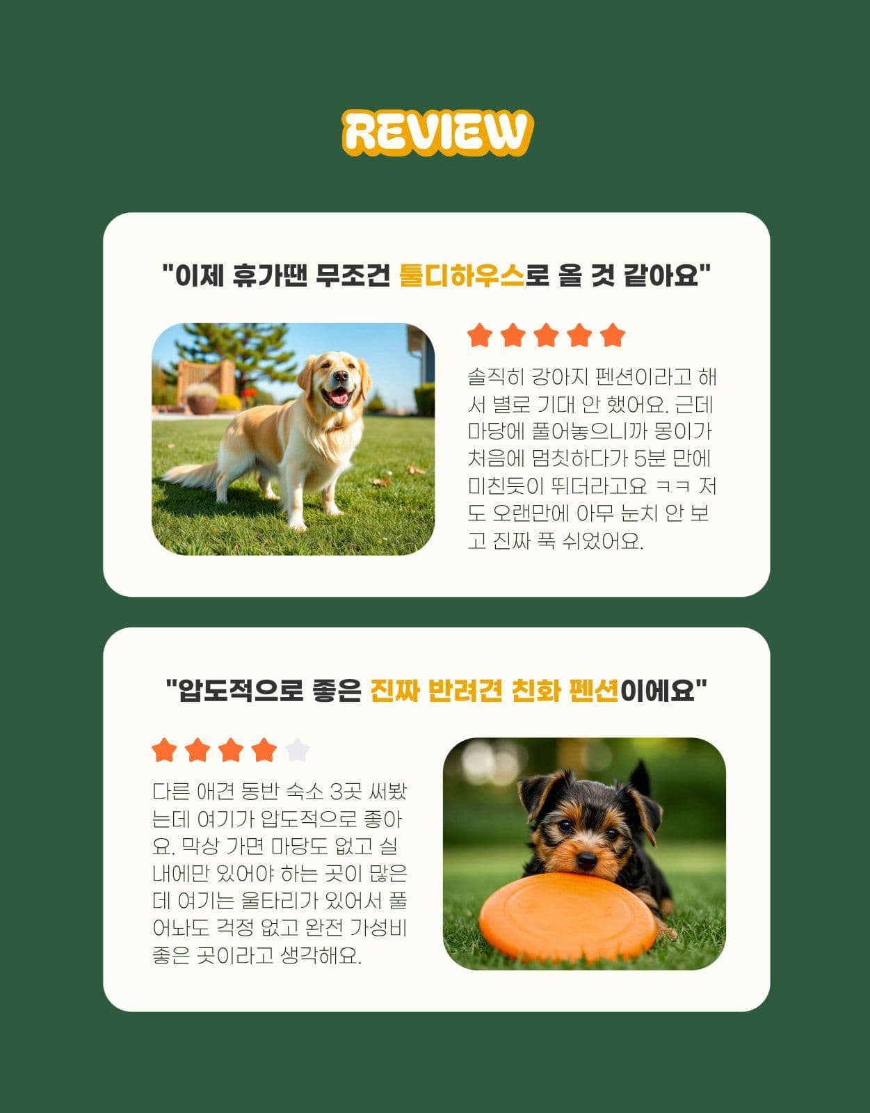 반려동물 펜션 숙소 여행 상세페이지