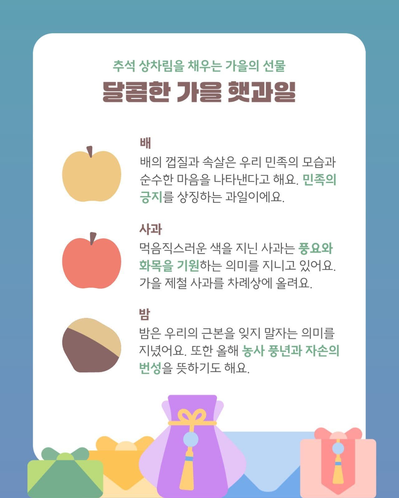 추석 명절 전통음식 이야기 카드뉴스