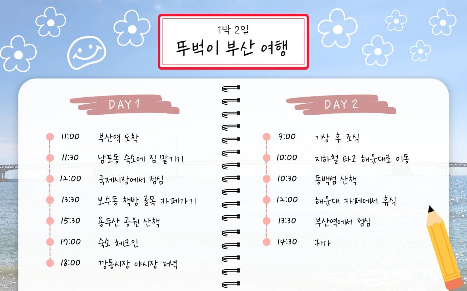 여름 여행 계획표