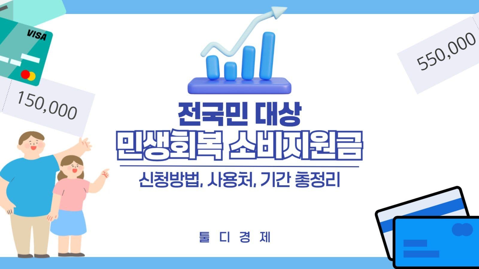 파란색 흰색 깔끔한 민생회복소비지원금